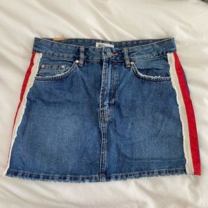 zara denim skirt